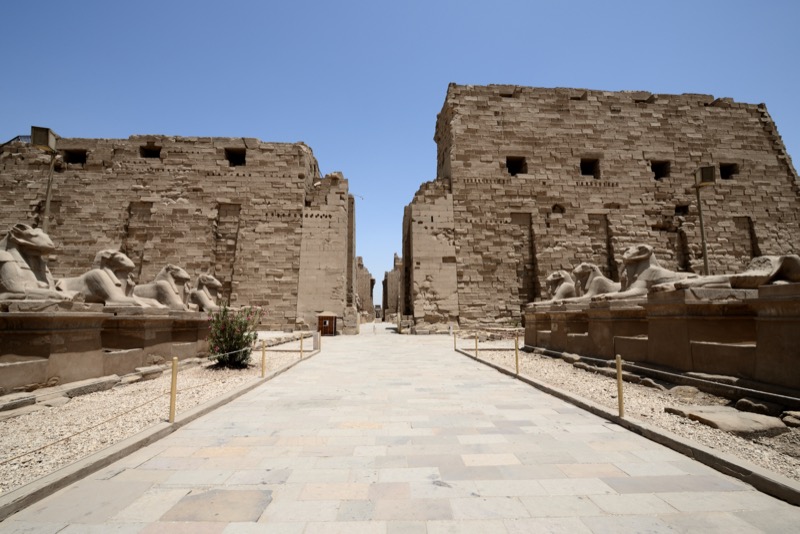 Karnak Temple Great Hypostyle Hall columns in morning light Luxor East Bank