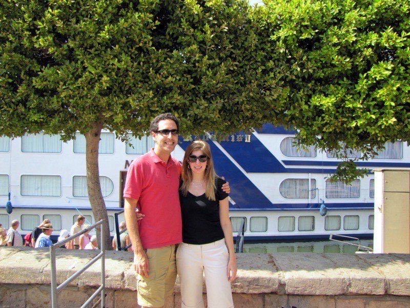 Nile river view at Aswan near the Philae island temple complex
