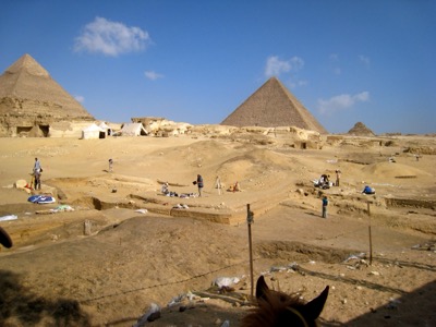 Field researchers at an Egyptian archaeological site for Nile Heritage Advisory